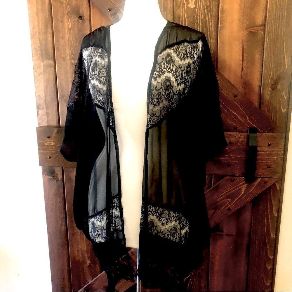 🔮Stevie Nicks black lace coverup/sheer robe🔮